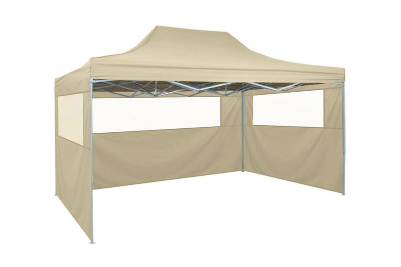 Pop-Up hopfällbart partytält med 4 sidoväggar 3x4,5 m vit - Vit - Trädgård & spabad - Utemiljö - Förvaring utomhus - Trädgårdstält & förvaringstält - Partytält