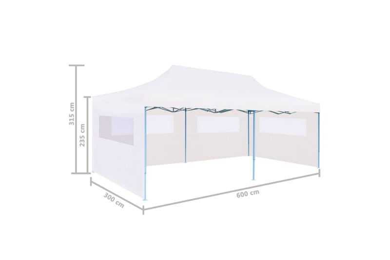 Pop-Up hopfällbart partytält med sidoväggar 3x6 m stål vit - Vit - Trädgård & spabad - Utemiljö - Förvaring utomhus - Trädgårdstält & förvaringstält - Partytält