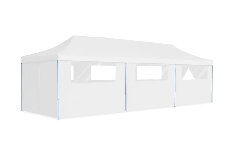 Pop-Up hopfällbart partytält med 8 sidoväggar 3x9 m vit - Vit - Trädgård & spabad - Utemiljö - Förvaring utomhus - Trädgårdstält & förvaringstält - Partytält