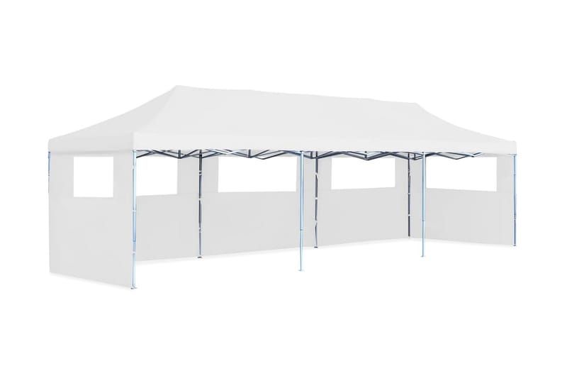 Pop-Up hopfällbart partytält med 5 sidoväggar 3x9 m vit - Vit - Trädgård & spabad - Utemiljö - Förvaring utomhus - Trädgårdstält & förvaringstält - Partytält