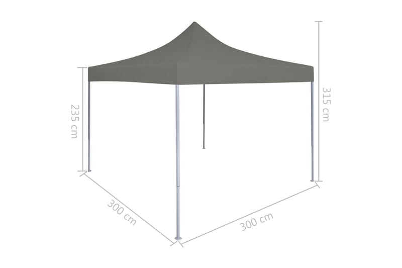 Pop-Up hopfällbart partytält 3x3 m antracit - Grå - Trädgård & spabad - Utemiljö - Förvaring utomhus - Trädgårdstält & förvaringstält - Partytält