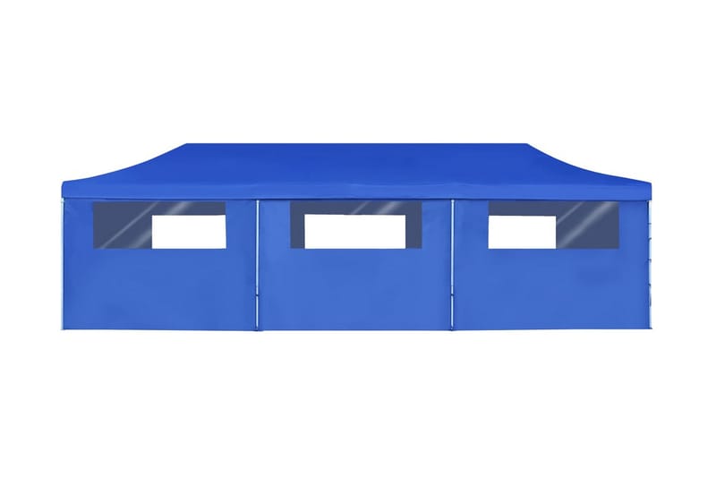 Pop-Up hopfällbart partytält med 8 sidoväggar blå 3x9 m - Blå - Trädgård & spabad - Utemiljö - Förvaring utomhus - Trädgårdstält & förvaringstält - Partytält