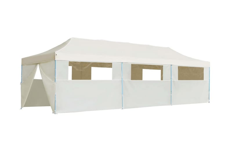 Pop-Up hopfällbart partytält med 8 sidoväggar gräddvit 3x9 m - Kräm - Trädgård & spabad - Utemiljö - Förvaring utomhus - Trädgårdstält & förvaringstält - Partytält
