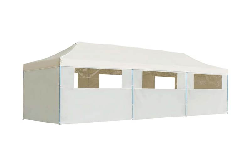 Pop-Up hopfällbart partytält med 8 sidoväggar gräddvit 3x9 m - Kräm - Trädgård & spabad - Utemiljö - Förvaring utomhus - Trädgårdstält & förvaringstält - Partytält