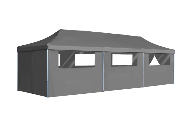 Pop-Up hopfällbart partytält med 8 sidoväggar 3x9 m antracit - Antracit - Trädgård & spabad - Utemiljö - Förvaring utomhus - Trädgårdstält & förvaringstält - Partytält
