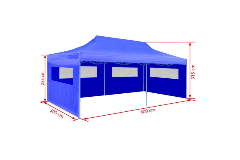 Pop-up partytält hopfällbart 3x6 m blå - Blå - Trädgård & spabad - Utemiljö - Förvaring utomhus - Trädgårdstält & förvaringstält - Partytält