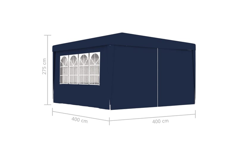 Professionellt partytält med väggar 4x4 m blå 90 g/m² - Blå - Partytält - Trädgårdstält & förvaringstält