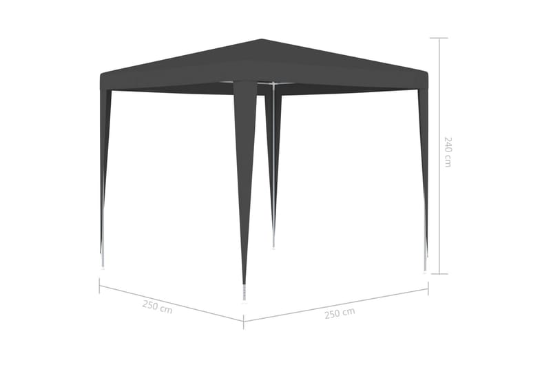 Professionellt partytält 2,5x2,5 m antracit 90 g/m² - Grå - Trädgård & spabad - Utemiljö - Förvaring utomhus - Trädgårdstält & förvaringstält - Partytält