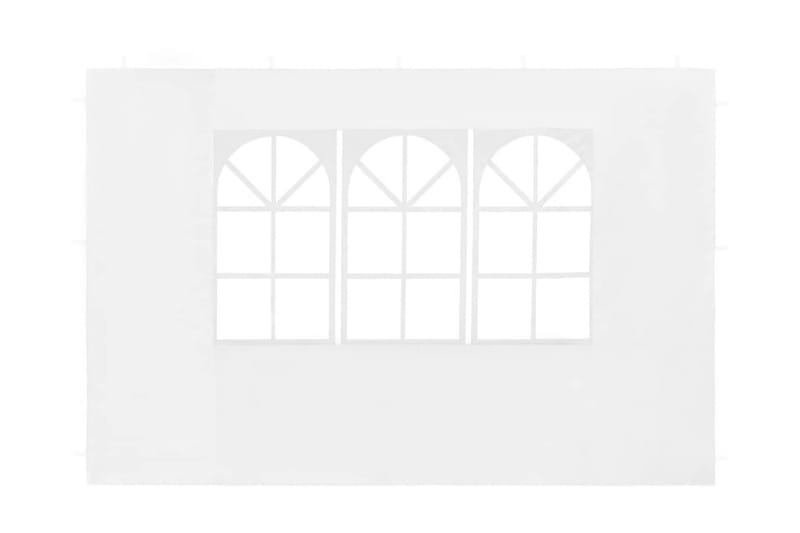 Sidoväggar till partytält 2 st med fönster PE vit - Vit - Partytält - Trädgårdstält & förvaringstält