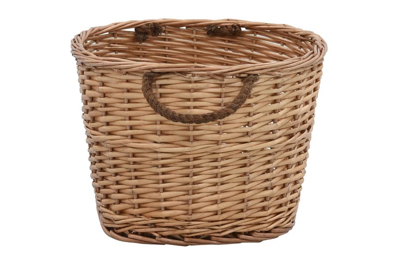 Vedkorg med bärhandtag 58x42x29 cm naturlig pil - Brun - Trädgård & spabad - Utemiljö - Förvaring utomhus - Vedförvaring
