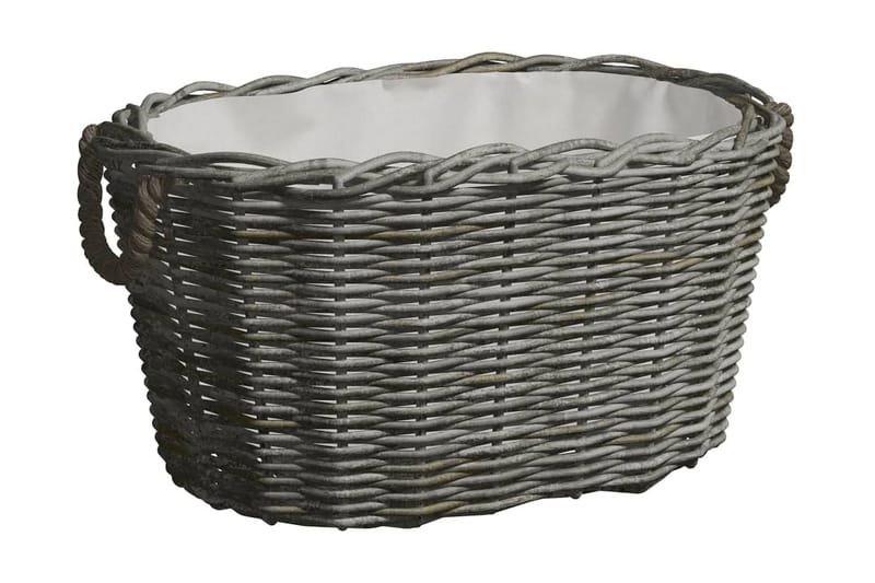 Vedkorg med bärhandtag 60x40x28 cm grå pil - Grå - Trädgård & spabad - Utemiljö - Förvaring utomhus - Vedförvaring
