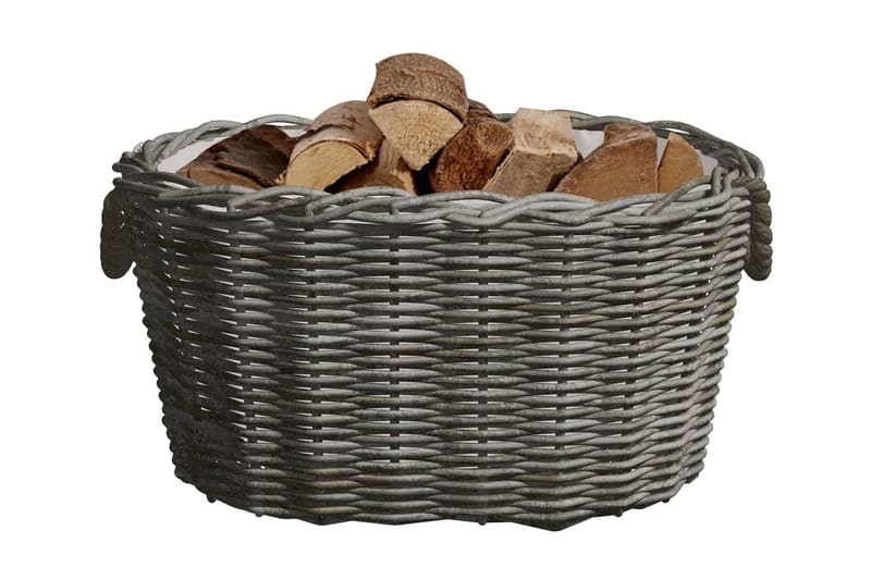 Vedkorg med bärhandtag 60x40x28 cm grå pil - Grå - Trädgård & spabad - Utemiljö - Förvaring utomhus - Vedförvaring