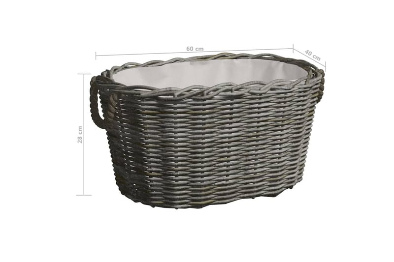 Vedkorg med bärhandtag 60x40x28 cm grå pil - Grå - Trädgård & spabad - Utemiljö - Förvaring utomhus - Vedförvaring