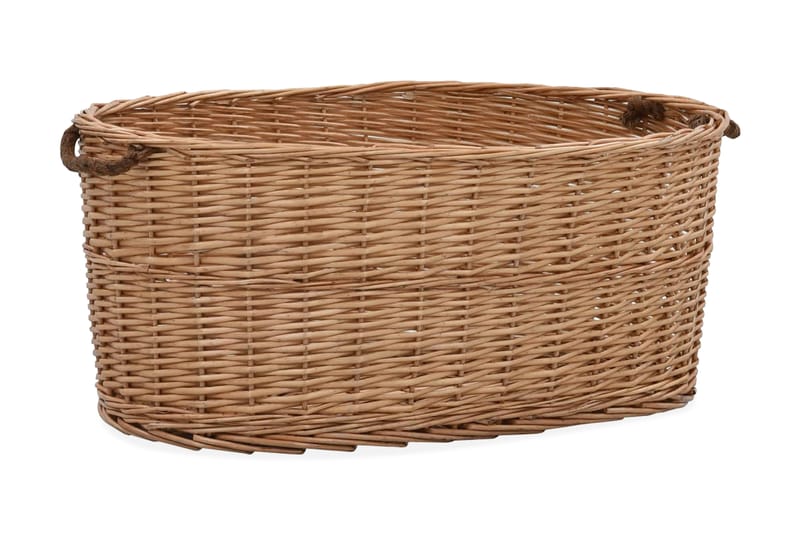 Vedkorg med bärhandtag 78x54x34 cm naturlig pil - Brun - Trädgård & spabad - Utemiljö - Förvaring utomhus - Vedförvaring