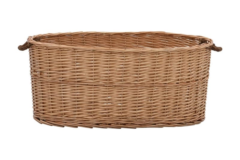 Vedkorg med bärhandtag 78x54x34 cm naturlig pil - Brun - Trädgård & spabad - Utemiljö - Förvaring utomhus - Vedförvaring