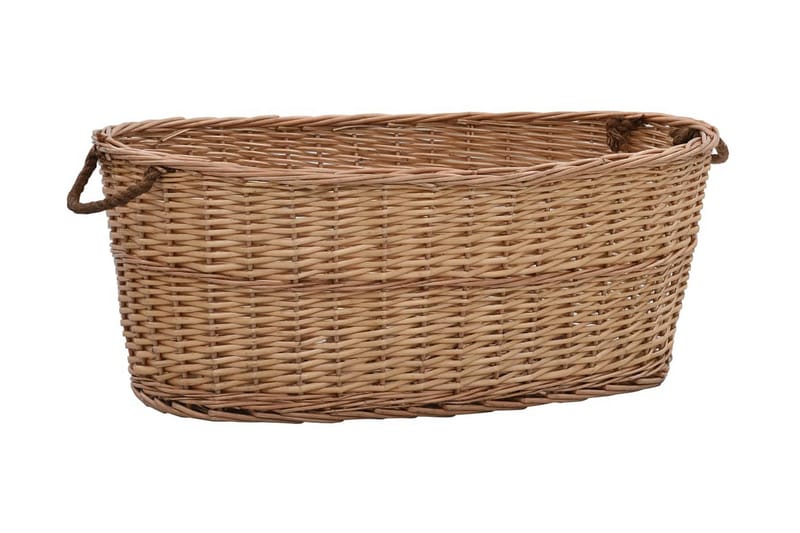 Vedkorg med bärhandtag 88x57x34 cm naturlig pil - Brun - Trädgård & spabad - Utemiljö - Förvaring utomhus - Vedförvaring
