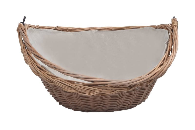 Vedkorg med handtag 57x46,5x52 cm brun pil - Brun - Trädgård & spabad - Utemiljö - Förvaring utomhus - Vedförvaring