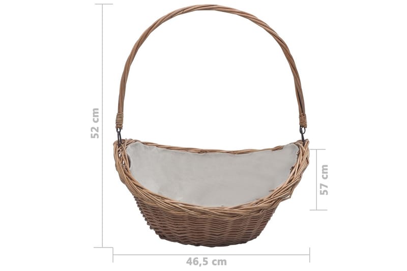 Vedkorg med handtag 57x46,5x52 cm brun pil - Brun - Trädgård & spabad - Utemiljö - Förvaring utomhus - Vedförvaring