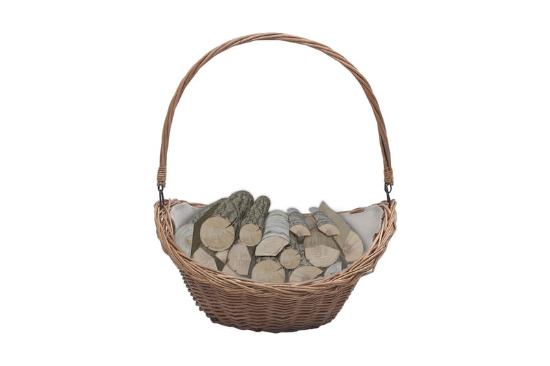 Vedkorg med handtag 57x46,5x52 cm brun pil - Brun - Trädgård & spabad - Utemiljö - Förvaring utomhus - Vedförvaring