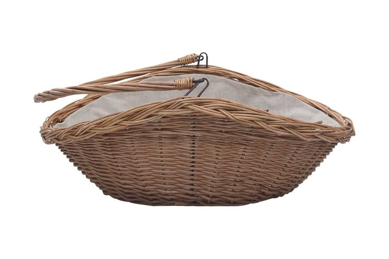 Vedkorg med handtag 57x46,5x52 cm brun pil - Brun - Trädgård & spabad - Utemiljö - Förvaring utomhus - Vedförvaring