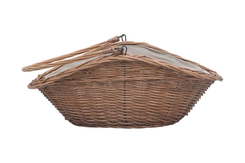 Vedkorg med handtag 60x44x55 cm naturlig pil - Brun - Trädgård & spabad - Utemiljö - Förvaring utomhus - Vedförvaring