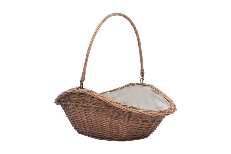 Vedkorg med handtag 60x44x55 cm naturlig pil - Brun - Trädgård & spabad - Utemiljö - Förvaring utomhus - Vedförvaring