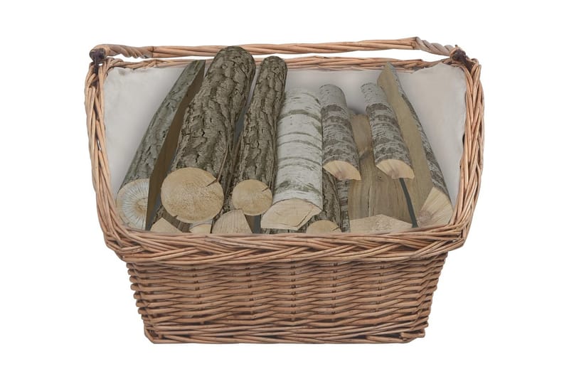 Vedkorg med handtag 61,5x46,5x58 cm brun pil - Brun - Trädgård & spabad - Utemiljö - Förvaring utomhus - Vedförvaring