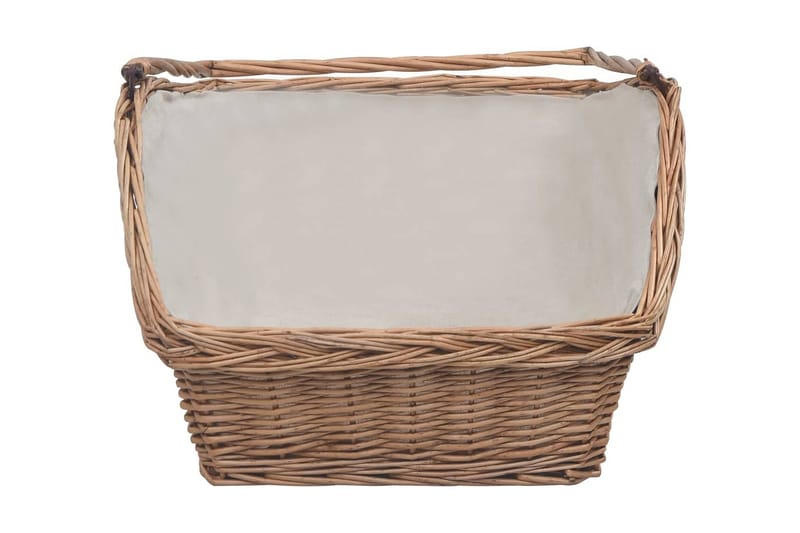 Vedkorg med handtag 61,5x46,5x58 cm brun pil - Brun - Trädgård & spabad - Utemiljö - Förvaring utomhus - Vedförvaring