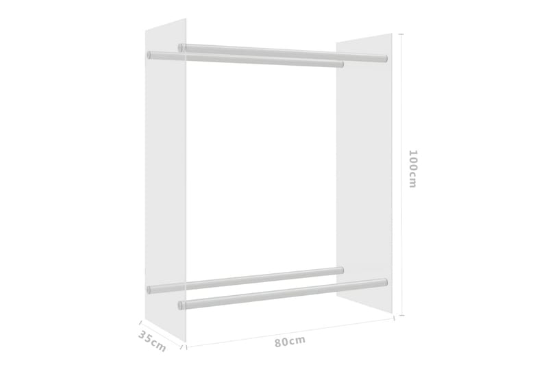 Vedställ genomskinlig 80x35x100 cm härdat glas - Transparent - Trädgård & spabad - Utemiljö - Förvaring utomhus - Vedförvaring