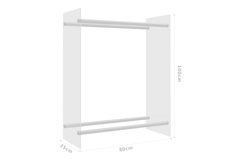 Vedställ genomskinlig 80x35x100 cm härdat glas - Transparent - Vedförvaring - Vedställ & vedhylla