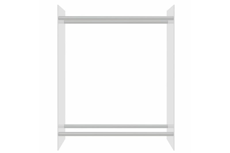 Vedställ genomskinlig 80x35x100 cm härdat glas - Transparent - Trädgård & spabad - Utemiljö - Förvaring utomhus - Vedförvaring