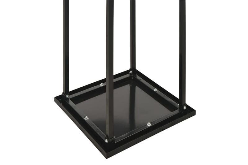 Vedställ med bas svart 37x37x113 cm stål - Svart - Vedförvaring - Vedställ & vedhylla