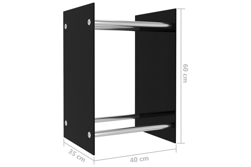 Vedställ svart 40x35x60 cm glas - Svart - Vedförvaring - Vedställ & vedhylla