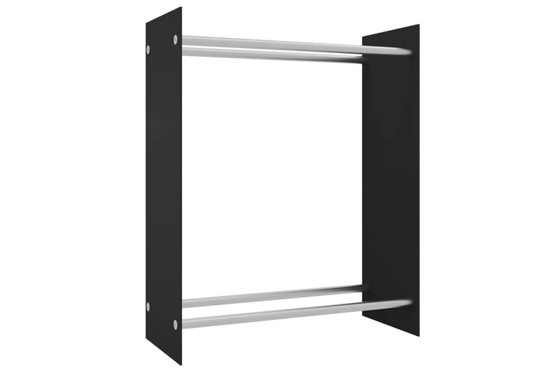 Vedställ svart 80x35x100 cm härdat glas - Svart - Vedförvaring - Vedställ & vedhylla