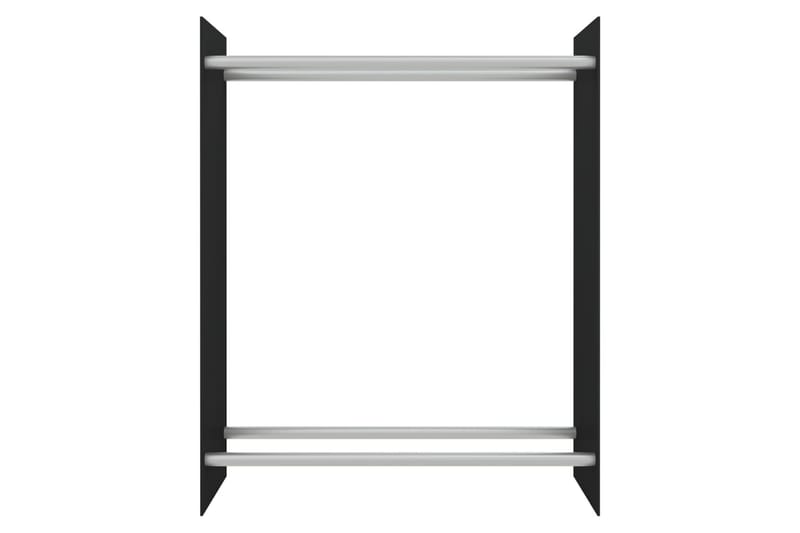 Vedställ svart 80x35x100 cm härdat glas - Svart - Vedförvaring - Vedställ & vedhylla
