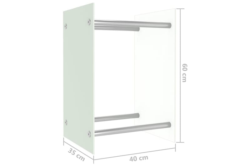 Vedställ vit 40x35x60 cm glas - Vit - Vedställ & vedhylla - Vedförvaring