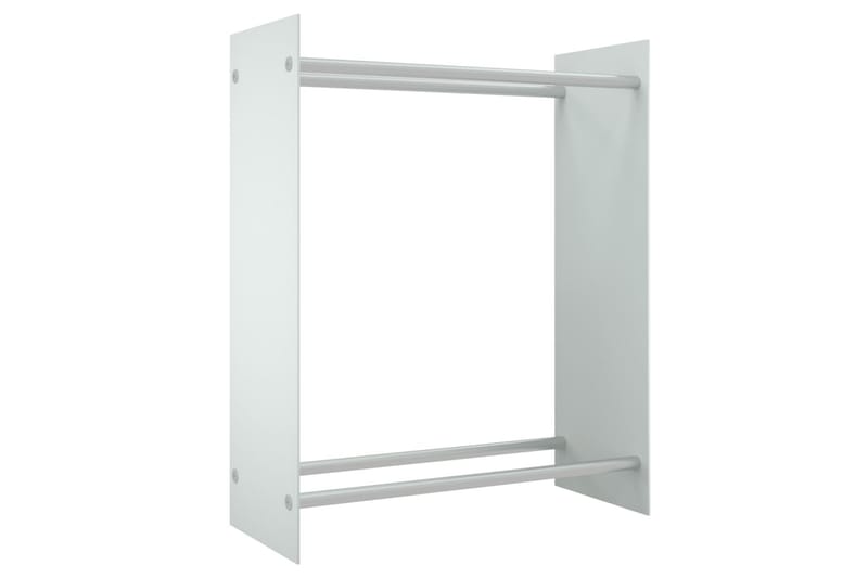Vedställ vit 80x35x100 cm härdat glas - Vit - Trädgård & spabad - Utemiljö - Förvaring utomhus - Vedförvaring