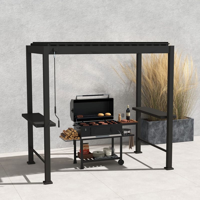 Bakvägg till paviljong Mirador - Mörkgrå - Trädgård & spabad - Uterum & fritidshus - Lusthus & gazebo