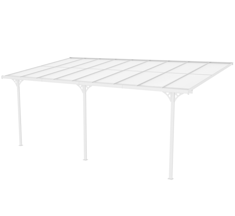 Altantak 5,6x2,5 m |  Aluminiumram med UV-skyddad kanalplast | Vit - Trädgård & spabad - Uterum & fritidshus - Byggsats uterum - Uterum tak