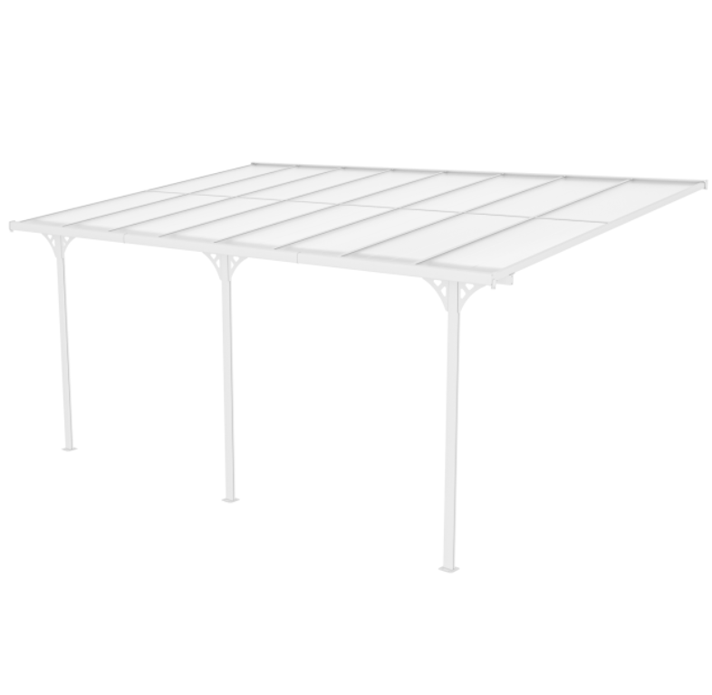 Altantak 5x3 m | Kanalplast / Aluminium| Robust design | Vit - Trädgård & spabad - Uterum & fritidshus - Byggsats uterum - Uterum tak