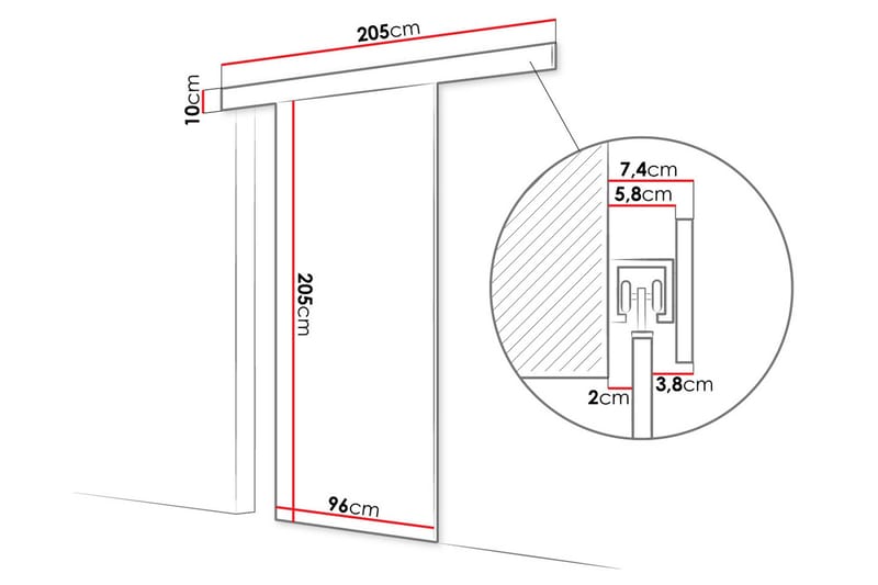 Granica Skjutdörr 96x205 cm - Beige - Hus & renovering - Bygg - Dörrar & Portar - Skjutdörrar