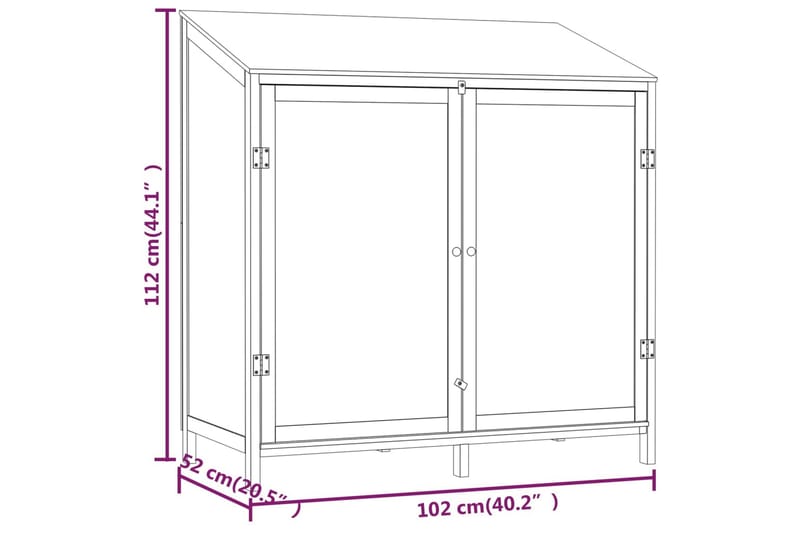 beBasic Trädgårdsbod 102x52x112 cm massivt granträ - Brown - Trädgård & spabad - Uterum & fritidshus - Förråd & bodar - Förrådsbod