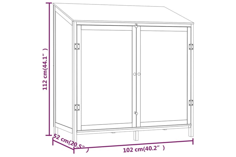 beBasic Trädgårdsbod 102x52x112 cm massivt granträ - Brown - Förrådsbod