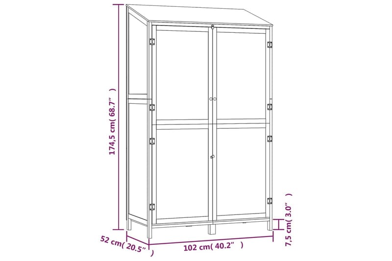 beBasic Trädgårdsbod brun 102x52x174,5 cm massivt granträ - Förrådsbod