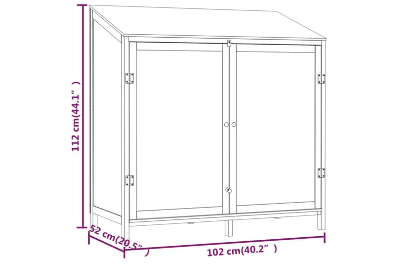 beBasic Trädgårdsbod vit 102x52x112 cm massivt granträ - Trädgård & spabad - Uterum & fritidshus - Förråd & bodar - Förrådsbod