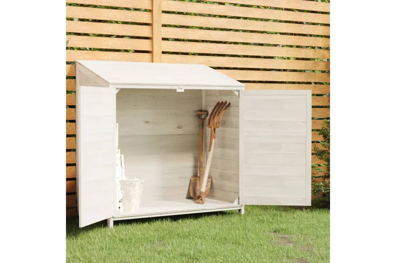 beBasic Trädgårdsbod vit 102x52x112 cm massivt granträ - Trädgård & spabad - Uterum & fritidshus - Förråd & bodar - Förrådsbod
