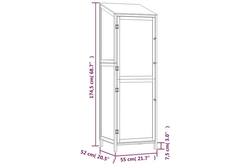 beBasic Trädgårdsbod vit 55x52x174,5 cm massivt granträ - White - Trädgård & spabad - Uterum & fritidshus - Förråd & bodar - Förrådsbod