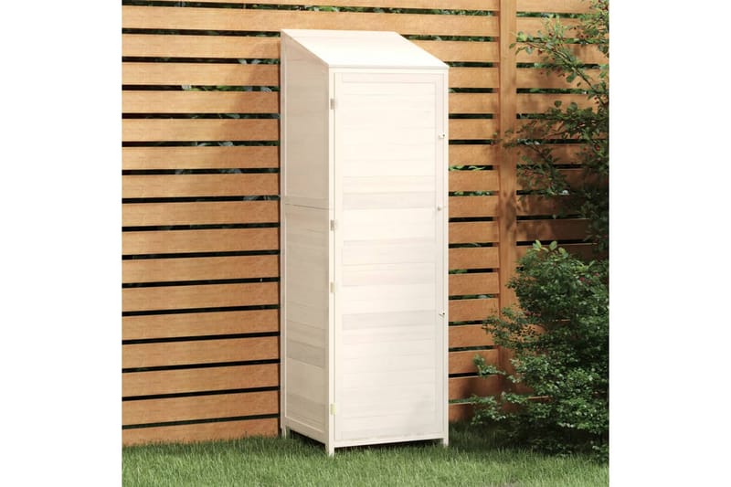 beBasic Trädgårdsbod vit 55x52x174,5 cm massivt granträ - White - Trädgård & spabad - Uterum & fritidshus - Förråd & bodar - Förrådsbod