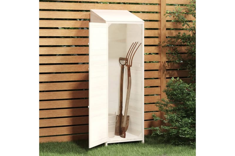 beBasic Trädgårdsbod vit 55x52x174,5 cm massivt granträ - White - Trädgård & spabad - Uterum & fritidshus - Förråd & bodar - Förrådsbod