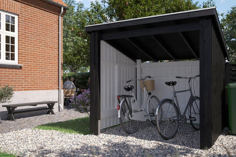 PLUS Nordic Cykelskjul 5,7 m² - 1 Modul Öppen - Grå - Cykelförråd & cykelställ